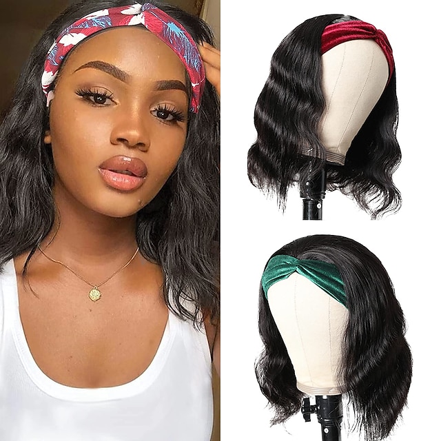 Beauty & Hair Wigs & Hair Pieces | Headband Wig Human Hair Wigs for Black Women Human Hair Headband Wig 12-26 Inch Body Wave Wet