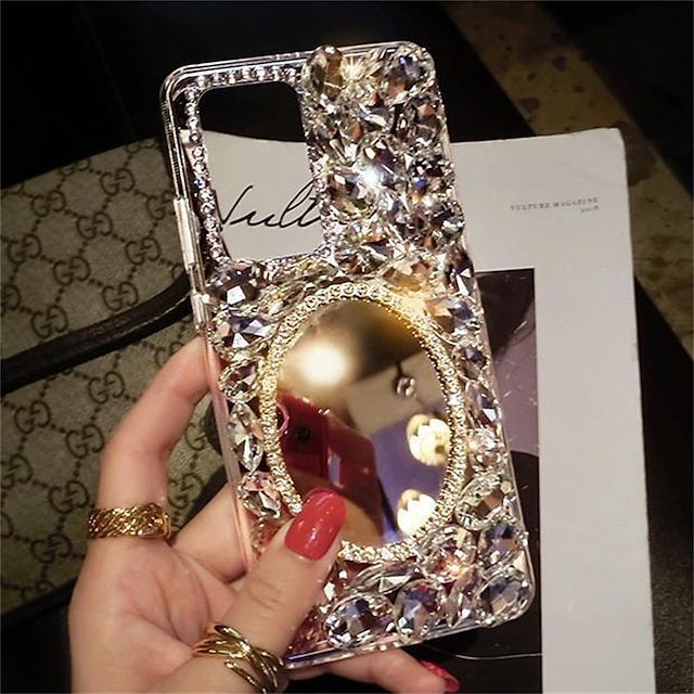  Phone Case For Samsung Galaxy S24 S23 S22 Plus  Ultra A54 A34 A14 A73 A53 A33 Note 20 10 Back Cover Mirror Shockproof Crystal Diamond TPU