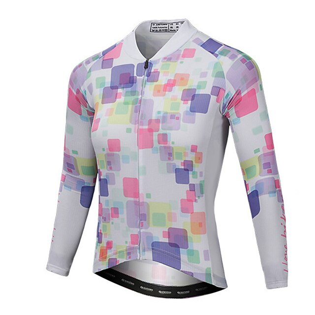 

21Grams Women's Long Sleeve Cycling Jersey Spandex White Bike Top Mountain Bike MTB Road Bike Cycling Quick Dry Moisture Wicking Sports Clothing Apparel / Stretchy / Athleisure