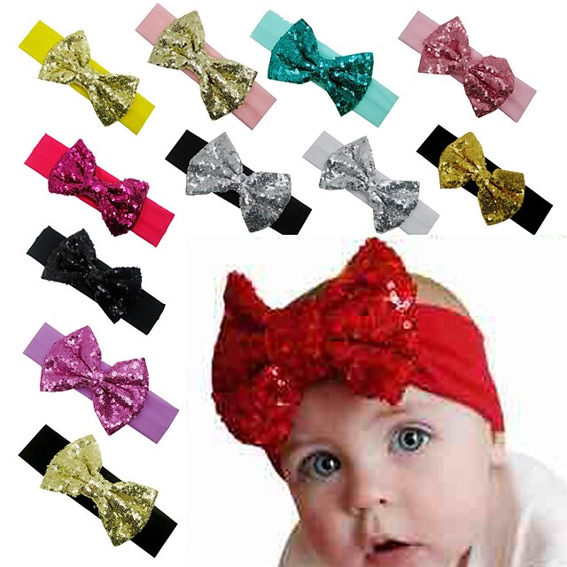 Baby & Kids Kids Accessories | Baby Girls Active / Sweet White / Red Solid Colored Bow Polyester Hair Accessories Blue / White /