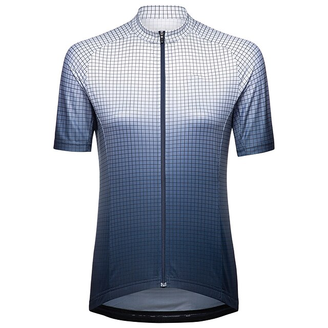 

21Grams Women's Short Sleeve Cycling Jersey Summer Spandex Grey Plaid Checkered Gradient Bike Top Mountain Bike MTB Road Bike Cycling Quick Dry Moisture Wicking Sports Clothing Apparel / Stretchy