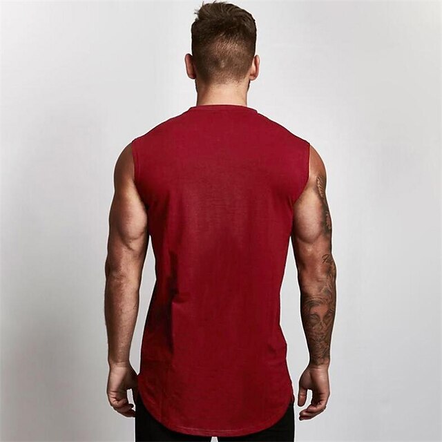 Men's Tank Top Vest Undershirt Solid Color V Neck Casual Daily ...