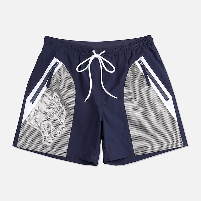  Herre Løbeshorts Træningsshorts Snørelukning Underdele Atletisk Efterår Spandex Hurtigtørrende Blød Svedtransporende Åndbart Gym Træning Løbe Dyrke motion Sportstøj Sportstøj Lysegrøn Mørk Marinebl