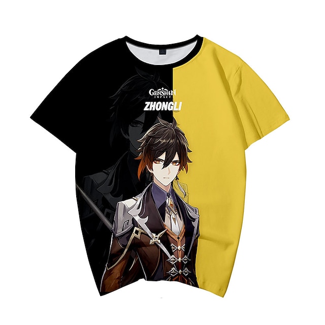 Toys & Hobbies Cosplay & Costumes | Inspired by Genshin Impact Zhongli T-shirt Anime 100% Polyester Anime 3D Harajuku Graphic T-