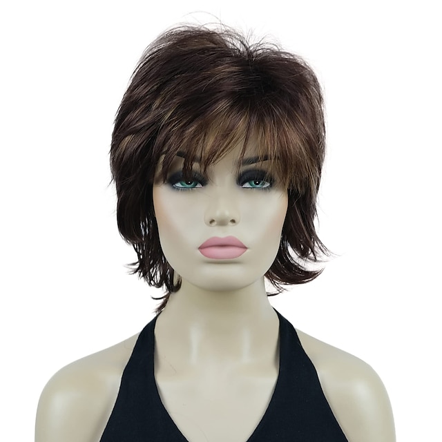 Karen Wig Short Layer Long Hair Fully Synthetic Wig 12TT26 Brown ...