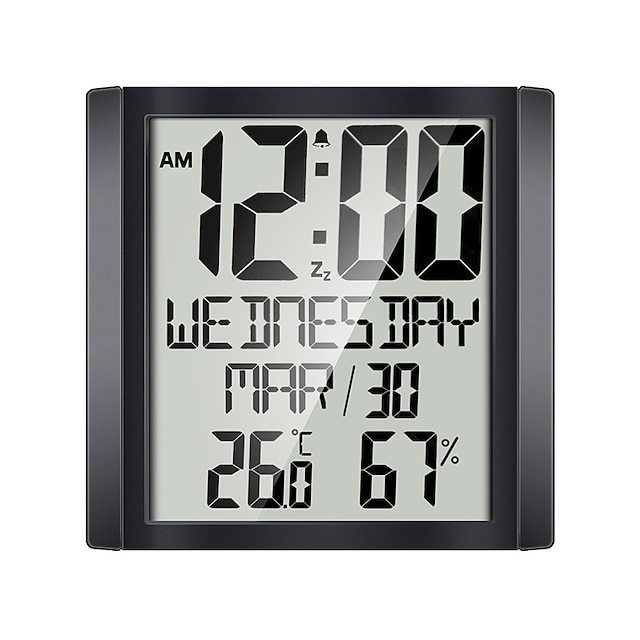  TS-8608 Digital Alarm Clock Indoor Thermometer Hygrometer Calendar Clock Weather Station Wireless Sensor Window Temperature