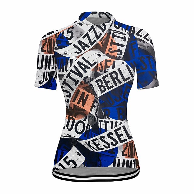 

21Grams Women's Short Sleeve Cycling Jersey Summer Spandex Blue Bike Top Mountain Bike MTB Road Bike Cycling Quick Dry Moisture Wicking Sports Clothing Apparel / Stretchy / Athleisure