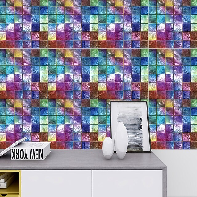 Home & Garden Home Decor | 10 Pieces Tile Sticker Fashion Mosaic Tile Stickers Kitchen Waterproof Removable Wall Stickers Bedroo