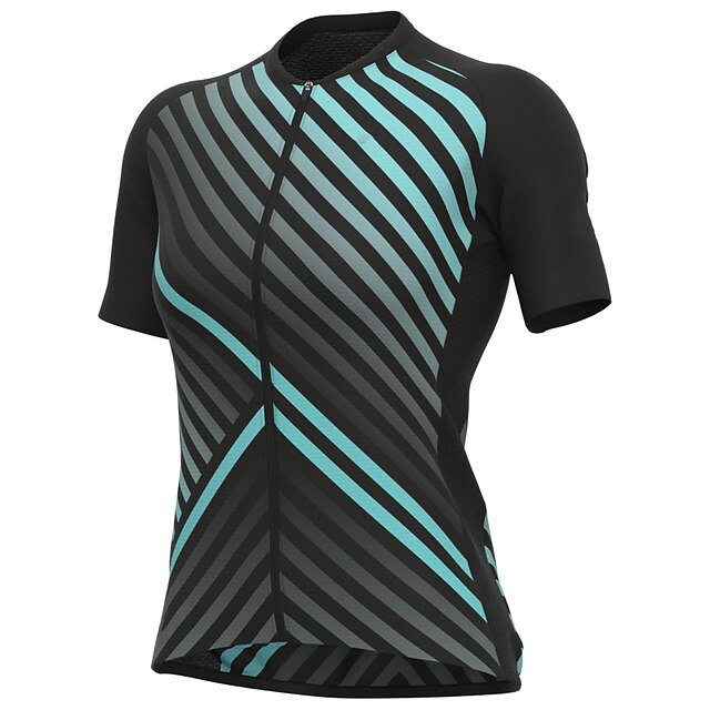 

21Grams Women's Short Sleeve Cycling Jersey Summer Spandex Black Stripes Bike Top Mountain Bike MTB Road Bike Cycling Quick Dry Moisture Wicking Sports Clothing Apparel / Stretchy / Athleisure