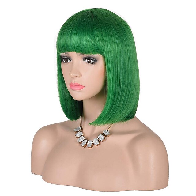 Beauty & Hair Wigs & Hair Pieces | Short Straight Bob Wig With Bangs Full Heat Resistant Wig for Ladies Cosplay - KN43117