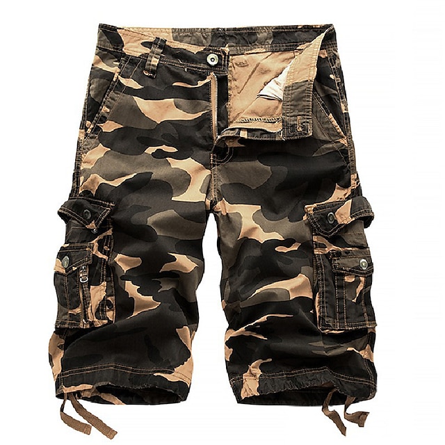 Mens Clothing Mens Bottoms | Mens Stylish Streetwear Cargo Shorts Leg Drawstring Multiple Pockets Knee Length Pants Casual Daily