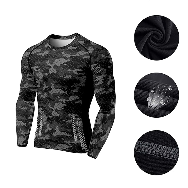 Sports & Outdoors Running, Jogging & Walking | 21Grams Mens Long Sleeve Compression Shirt Running Shirt Top Athletic Athleisure 