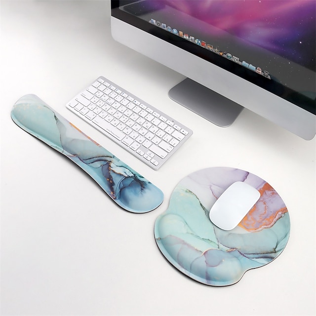  Mouse Pad Square Marble Design Anti-Slip Rubber Mousepad with Durable Stitched Edges for Office Gaming Laptop Computer PC Men Women Cute Customized Pattern