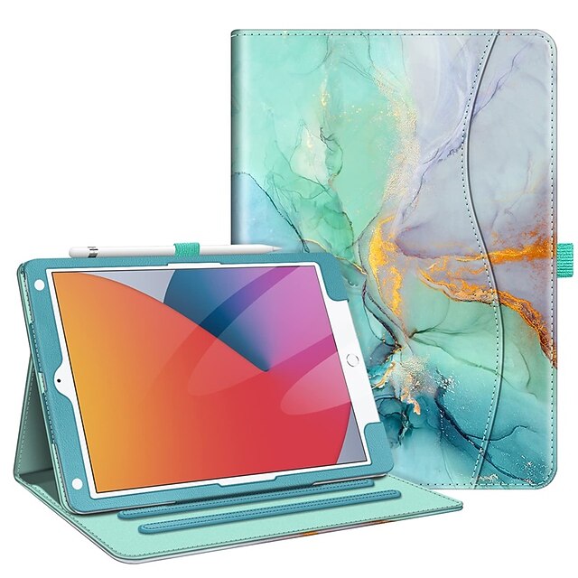 

Case for iPad 9th / 8th / 7th Generation (2021/2020/2019) 10.2 Inch - Corner Protection Multi-Angle Viewing Stand Cover with Pocket Pencil Holder Auto Wake Sleep