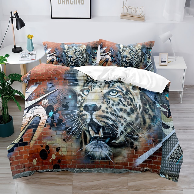  3D Street Art Graffiti Series Print Duvet Cover Bedding Sets Comforter Cover with 1 Print Duvet Cover or Coverlet，2 Pillowcases for Double/Queen/King