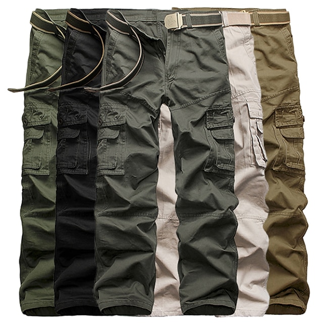  Men's Work Pants Hiking Cargo Pants Tactical Cargo Pants Military Summer Outdoor Ripstop Quick Dry Multi Pockets Wear Resistance Pants / Trousers Bottoms Black Army Green Grey khaki Beige Hunting