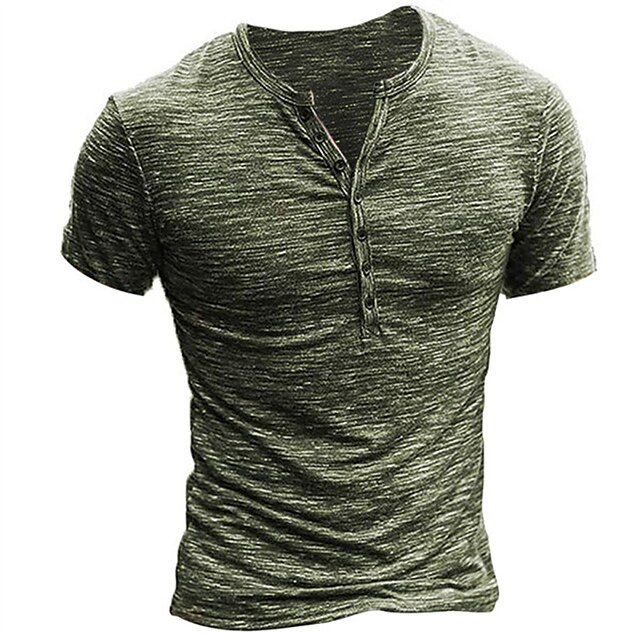 Mens Clothing Mens Tees & Tank Tops | Mens Henley Shirt T shirt Tee 3D Print Solid Color Henley Casual Daily Button-Down Short S