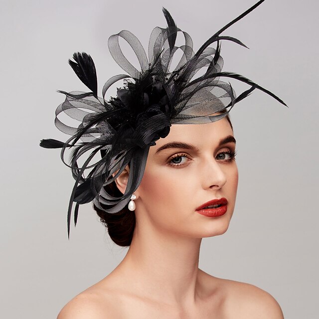 Elegant Fascinator Hats Net Mesh Tulle Headpiece Clip Headband with ...