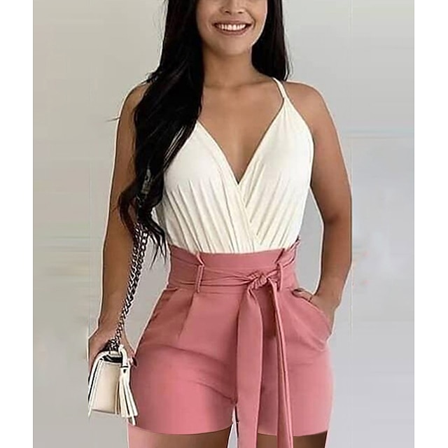 

Women's Streetwear Plain Casual Holiday Two Piece Set Tank Top Shorts Sets Shorts Tops