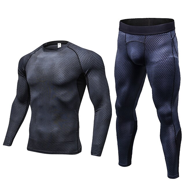 Sports & Outdoors Running, Jogging & Walking | YUERLIAN Mens 2 Piece Activewear Set Workout Outfits Athletic 2pcs Long Sleeve Sp