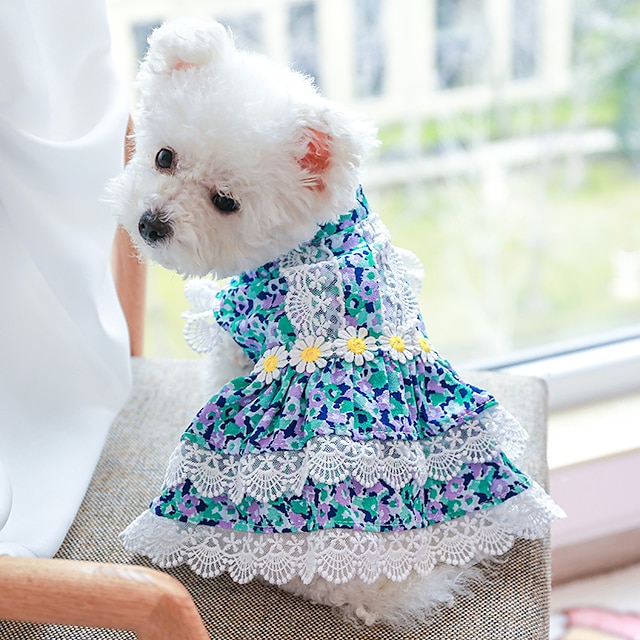  Dog Dress Princess Lace Skirt for Dog Cat Clothes Teddy Bear Small And Medium Dog Clothes