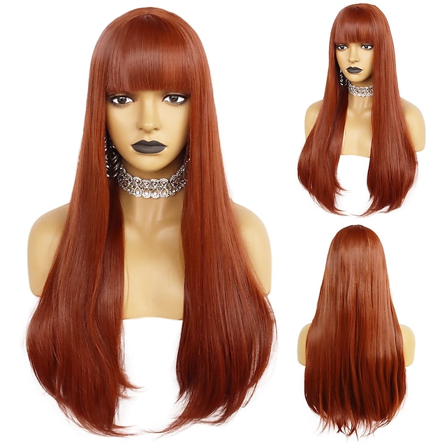  parrucca sintetica onda profonda parte centrale parrucca di media lunghezza marrone ombre capelli sintetici cosplay donna morbida moda marrone