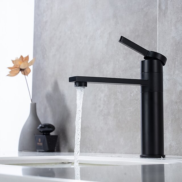  wastafelkraan in de badkamer - draaibare chromen centerset enkele handgreep een gatbadkranen