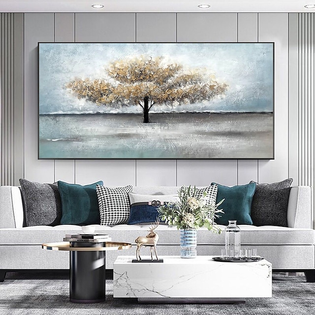 Home & Garden Wall Art | Mintura Handmade Oil Painting On Canvas Wall Art Decoration Modern Abstract Tree Picture For Home Decor