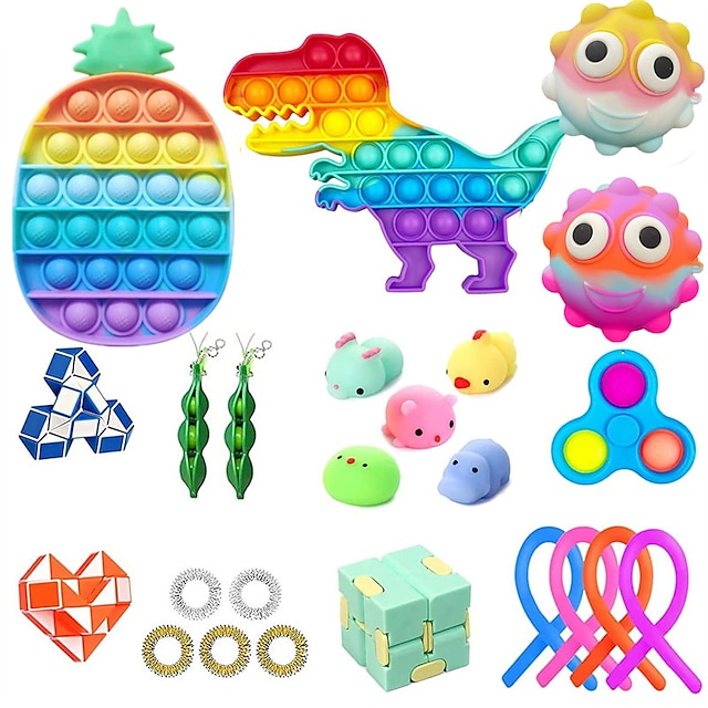 1-66Pcs Sensory Figet Fidget Kids Toy Set Bubble Stress Autism Relief Hand Game 