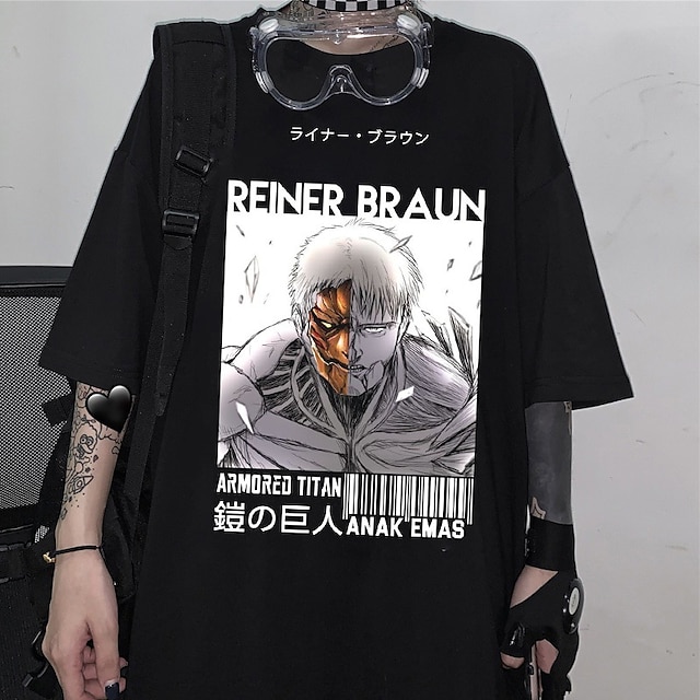  geinspireerd door Aanval op Titan levi ackerman Mikasa Ackerman T-Shirt Anime 100% Polyester Anime Harajuku Grafisch Kawaii T-shirt Voor Voor heren / Dames / Voor Stel