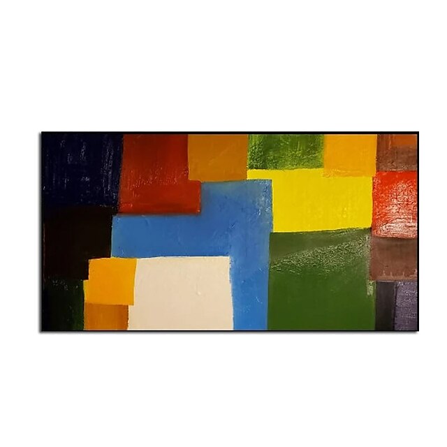 Home & Garden Wall Art | Oil Painting Handmade Hand Painted Wall Art Modern Abstract Color Geometric Block Home Decoration Decor