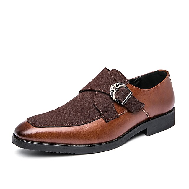 Shoes & Bags Mens Shoes | Mens Oxfords Casual Daily Office & Career PU Black Brown Color Block Fall Spring / Square Toe - UC3149