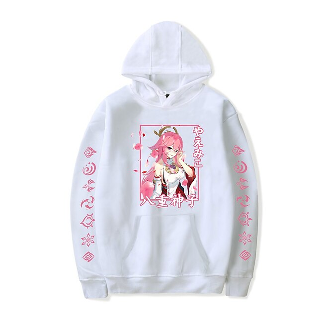 Toys & Hobbies Cosplay & Costumes | Inspired by Genshin Impact Yae Miko Hoodie Anime 100% Polyester Anime Harajuku Graphic Kawai