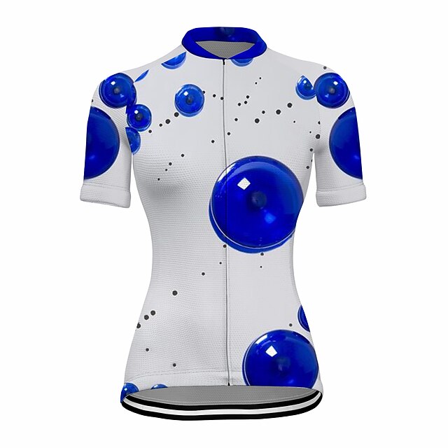 

21Grams Women's Short Sleeve Cycling Jersey Summer Spandex White Polka Dot Bike Top Mountain Bike MTB Road Bike Cycling Quick Dry Moisture Wicking Sports Clothing Apparel / Stretchy / Athleisure