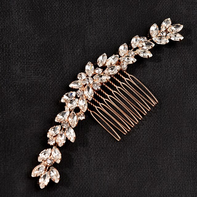 Hair Combs Headdress Headpiece Alloy Wedding Special Occasion Wedding Bridal With Crystals / Rhinestones Headpiece Headwear 8