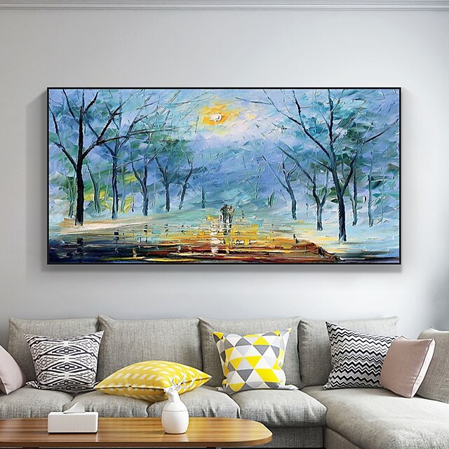 Home & Garden Wall Art | Oil Painting Handmade Hand Painted Wall Art Modern Abstract Couple Walk On The Street Landscape Home De