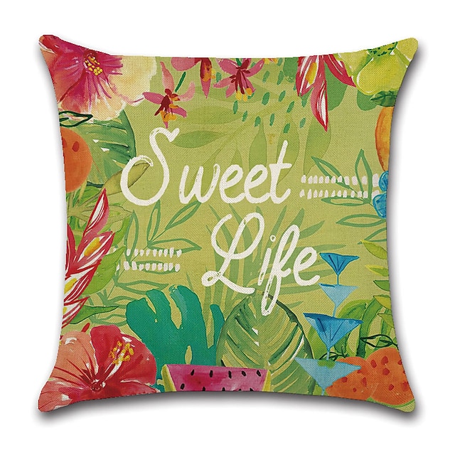 Home & Garden Home Decor | Tropical Double Side Cushion Cover 4PC Soft Decorative Square Throw Pillow Cover Cushion Case Pillowc