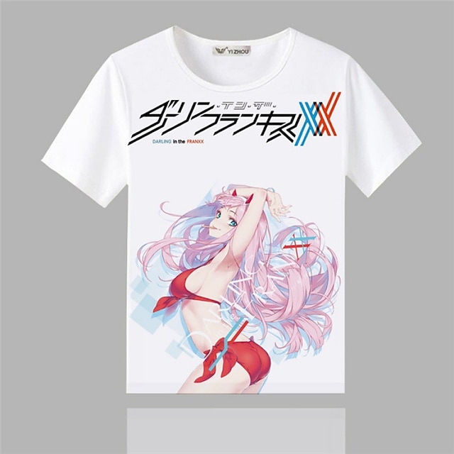 Toys & Hobbies Cosplay & Costumes | Inspired by Darling in the Franxx Zero Two 02 T-shirt Anime 100% Polyester Anime 3D Harajuku