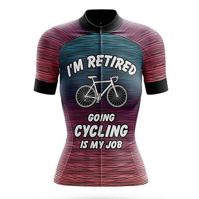 

21Grams Women's Short Sleeve Cycling Jersey Summer Spandex Red Stripes Bike Top Mountain Bike MTB Road Bike Cycling Quick Dry Moisture Wicking Sports Clothing Apparel / Stretchy / Athleisure