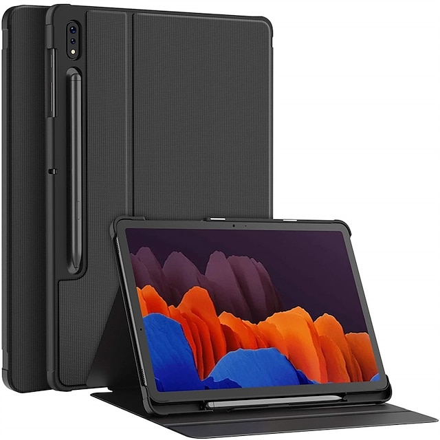 

Tablet Case Cover For Galaxy Tab S8/S7 FE/S7 Plus Case with S Pen Holder SM-X800/X806/T730/T736B/T970/T975 - Shockproof Stand Folio Case for Samsung Tab S8 2022/S7 FE 2021/S7 Plus 2020 12.4 TabletRed