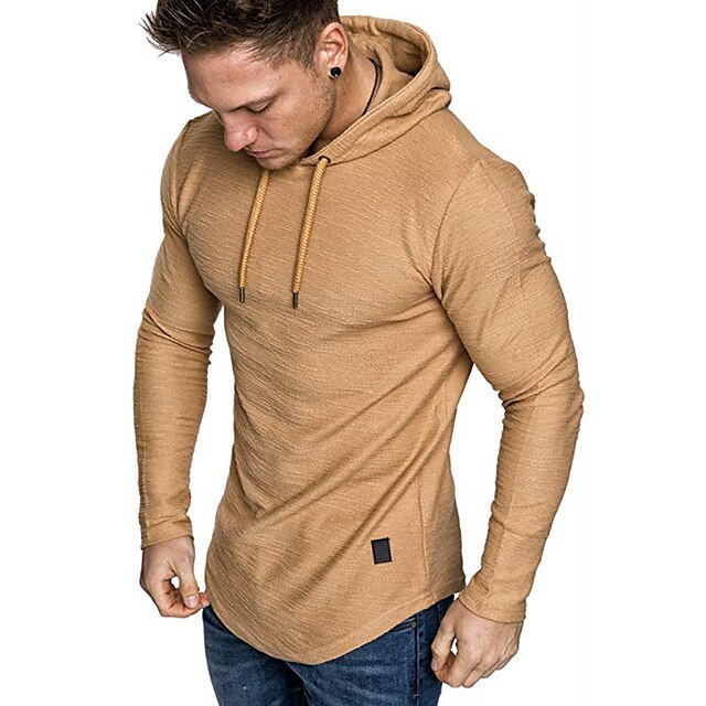 Mens Clothing Mens Hoodies & Sweatshirts | cross-border 2020 new fashion leather stitching mens slub cotton long-sleeved t-shirt