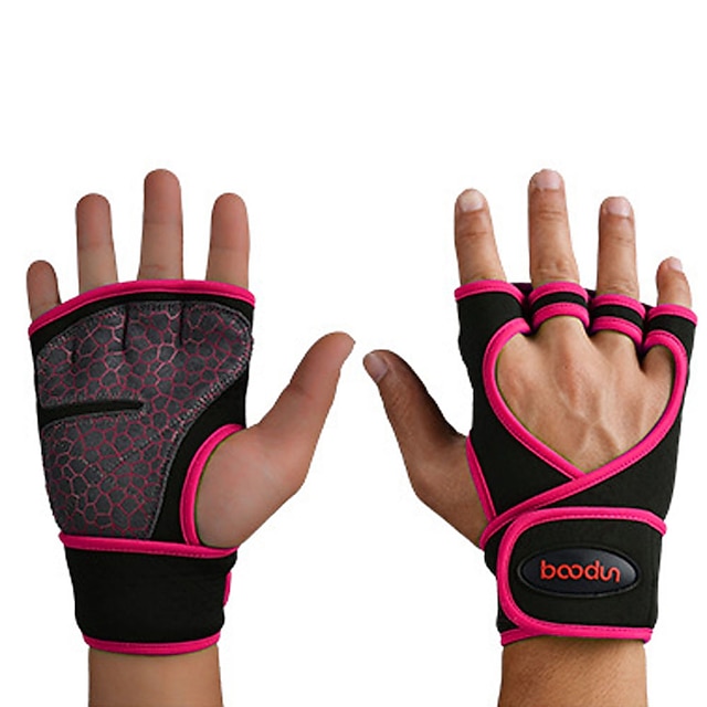 

BOODUN Bike Gloves / Cycling Gloves Breathable Quick Dry Wearable Skidproof Fingerless Gloves Sports Gloves Lycra Green Red Rose Red for Adults' Outdoor Exercise Cycling / Bike