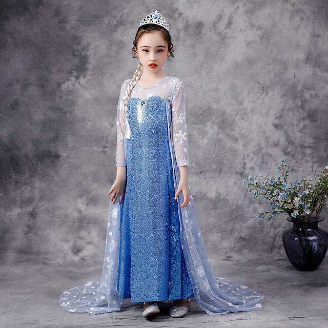 Księżniczka Elsa Kostium Cosplay Sukienka Flower Girl Sukienka Wakacyjna Dla Dziewczynek 8983