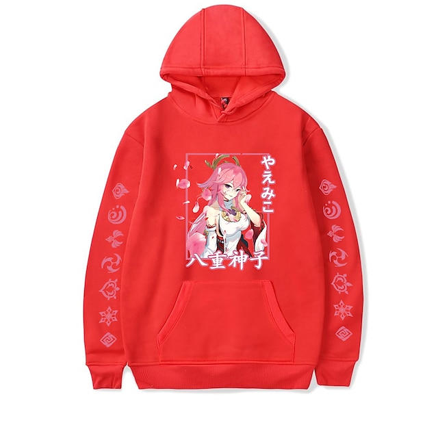 Toys & Hobbies Cosplay & Costumes | Inspired by Genshin Impact Yae Miko Hoodie Anime 100% Polyester Anime Harajuku Graphic Kawai