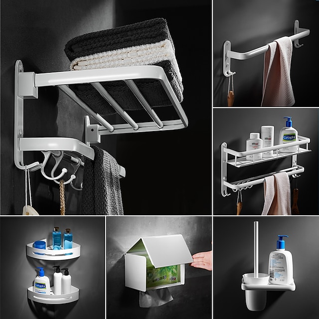  Towel Bar / Bathroom Shelf / Toilet Brush Holder Foldable / New Design / Multifunction Contemporary / Modern Aluminum Bathroom Single / Double / 1-Towel Bar Wall Mounted