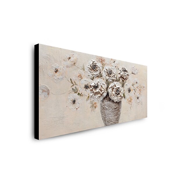 Home & Garden Wall Art | Oil Painting Handmade Hand Painted Wall Art Abstract White Flowerswith Vase Canvas Painting Home Decora