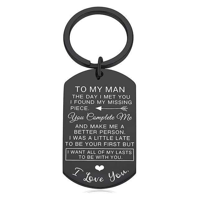  Valentines Day Gifts for Men To My Man Car Keychain Anniversary for Him Husband Gifts from Wife Birthday Gifts for Boyfriend Groom Fiance Engagement Wedding Present Jewelry Key Ring 1PCS