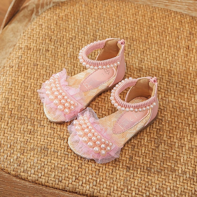 Girls' Flats Mary Jane Flower Girl Shoes Children's Day PU Princess Shoes Big Kids(7years +) Little Kids(4-7ys) Daily White Purple Pink Fall Summer