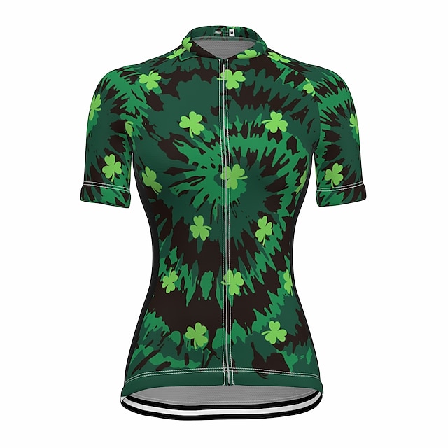 

21Grams Women's Short Sleeve Cycling Jersey Summer Spandex Green Leaf Bike Top Mountain Bike MTB Road Bike Cycling Quick Dry Moisture Wicking Sports Clothing Apparel / Stretchy / Athleisure