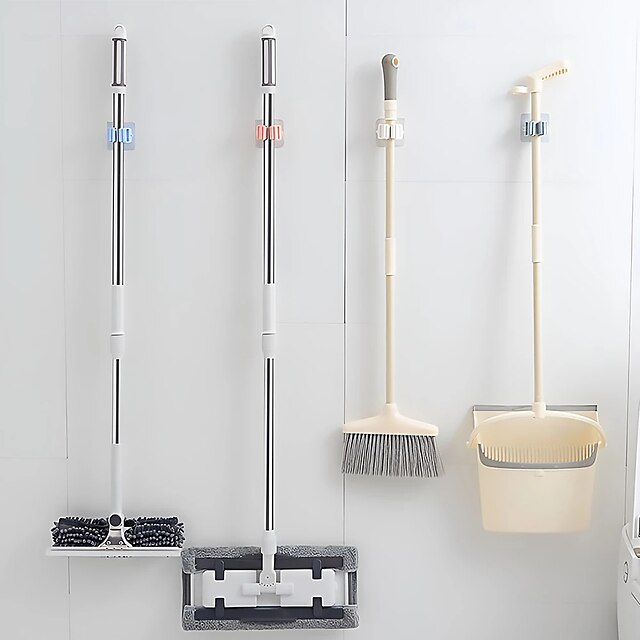 Home & Garden Bath Accessories | Wall Mounted Mop Organizer Holder Broom Hanger Bathroom Hook Rack Kitchen Storage Tool Seamless